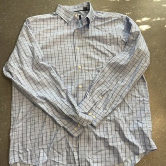 Hart Schaffner Marx Light Blue Windowpane Dress Shirt – Size Large - Picture 3 of 13